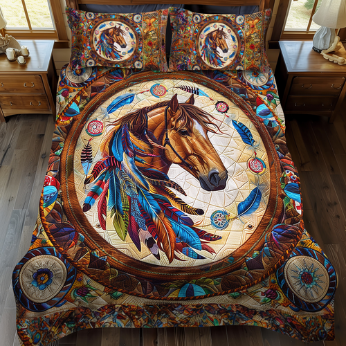 Tribal Trot 3-Piece Quilted Bedding Set