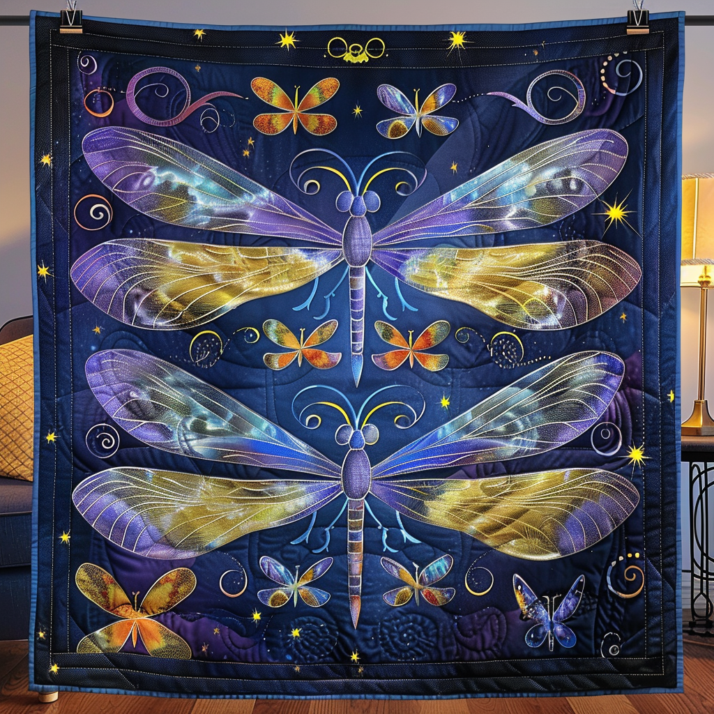 Luminous Lakeside Quilted Blanket