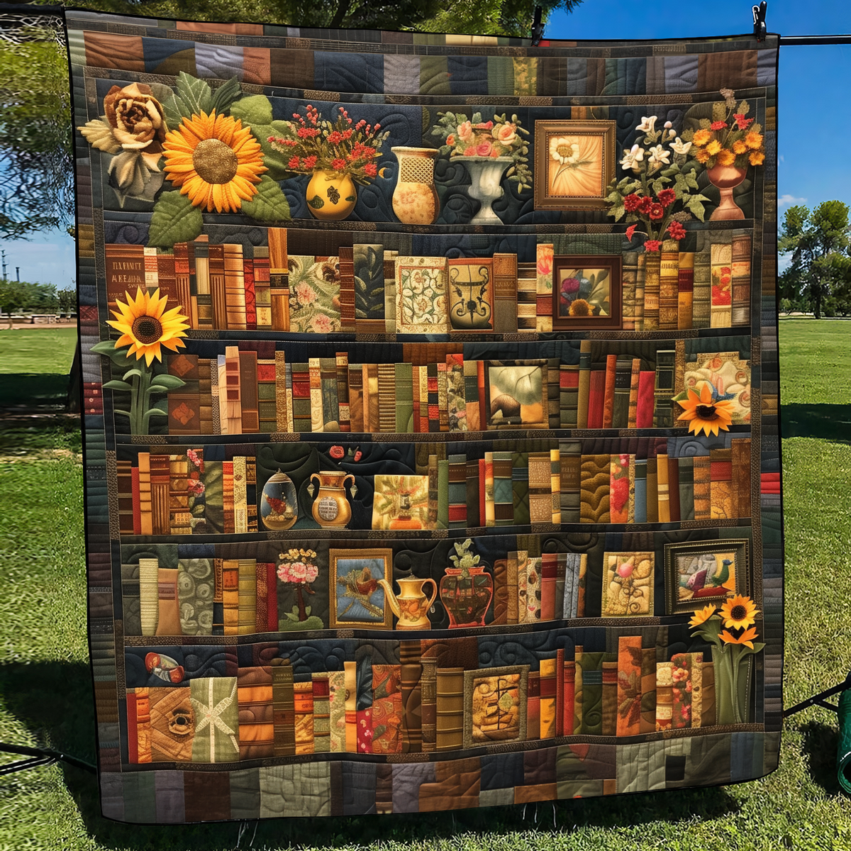 Echoes of Ink Quilted Blanket