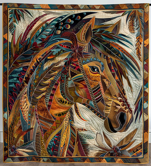 Horse Native Quilted Blanket