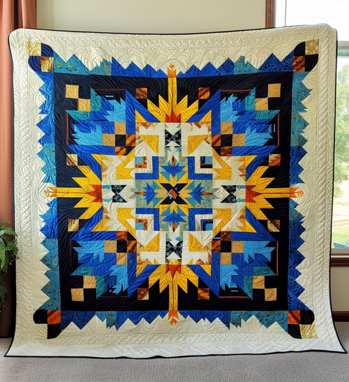 Sunset Tribes Quilted Blanket