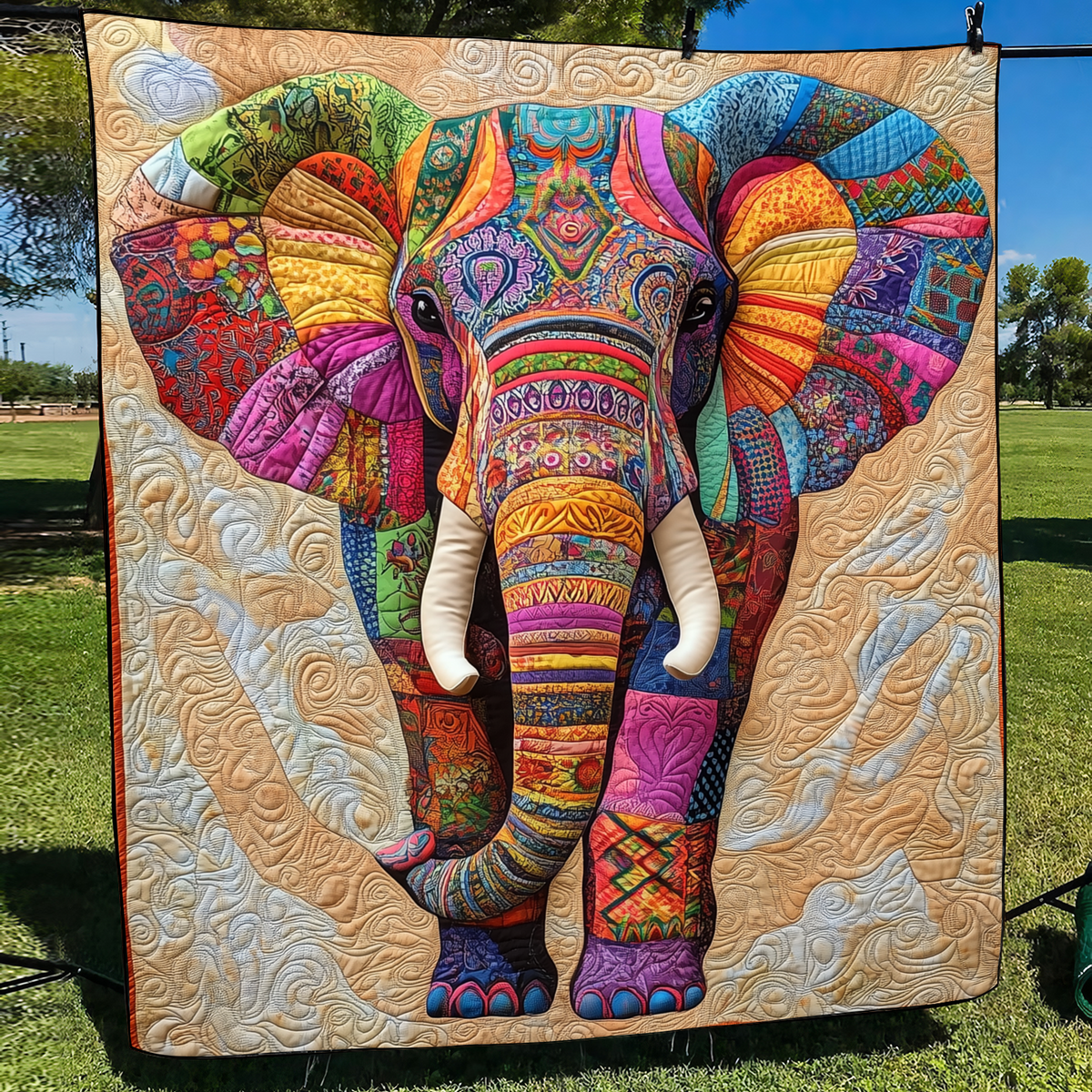 Sunset Strider Quilted Blanket