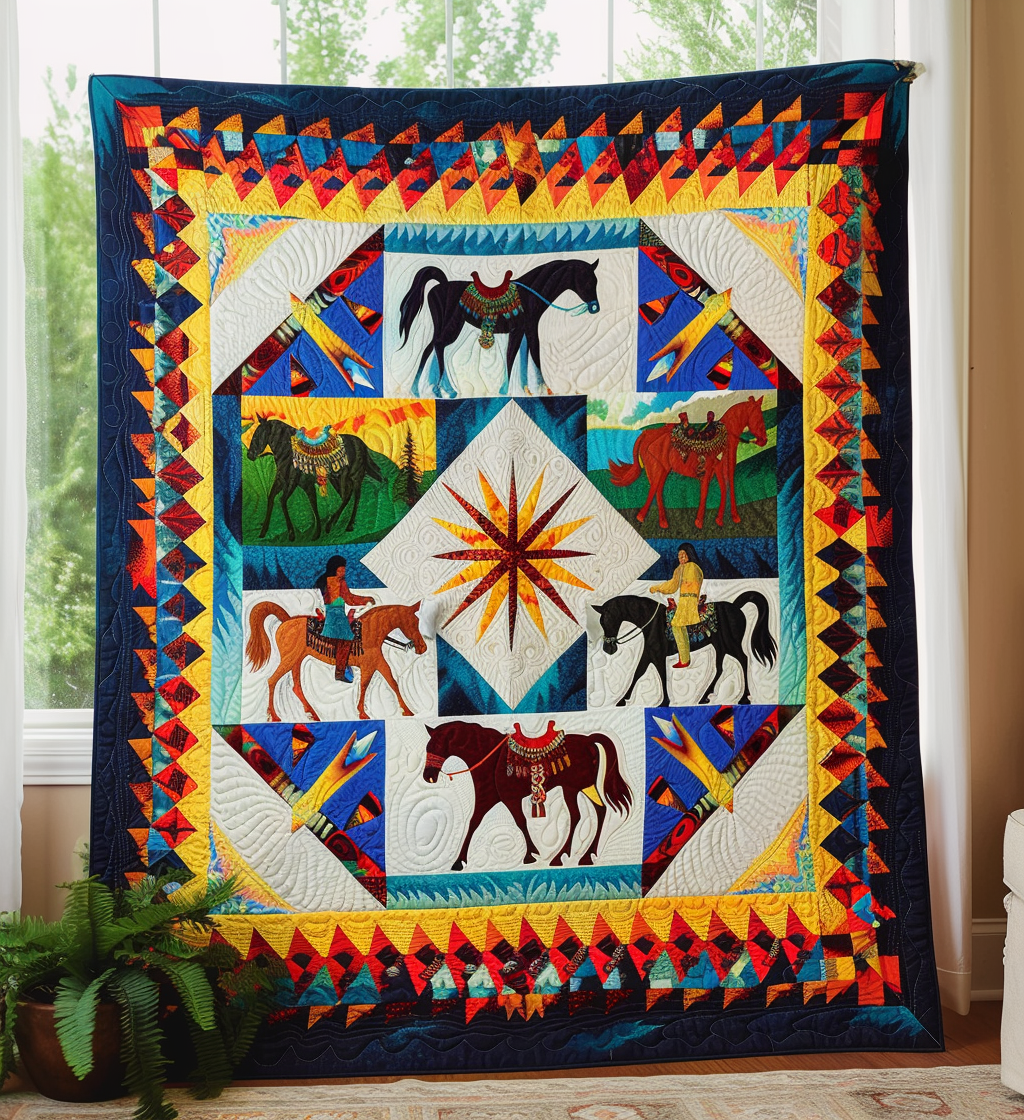 Native Pulse Quilted Blanket