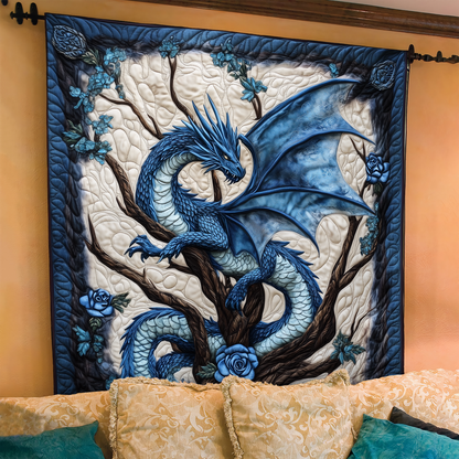Rosefire Dragon Quilted Blanket