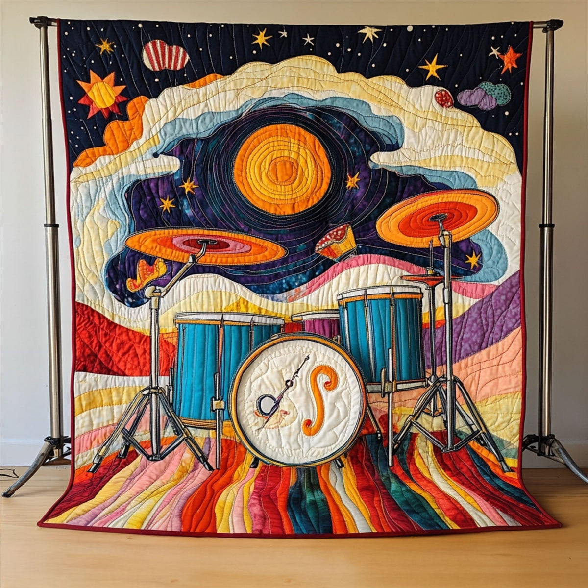 Abstract Rhythm Quilted Blanket