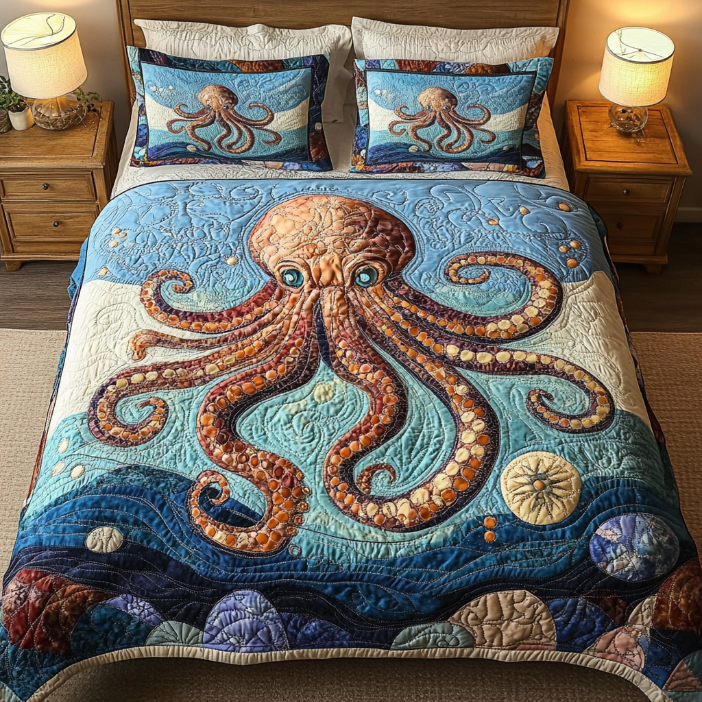 Abyss Elegance 3-Piece Quilted Bedding Set