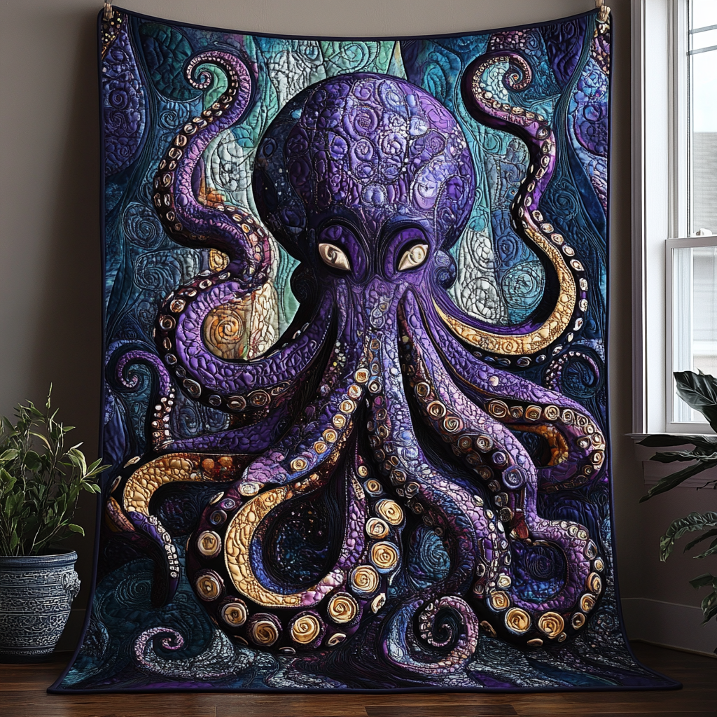 Abyssal Secrets Quilted Blanket