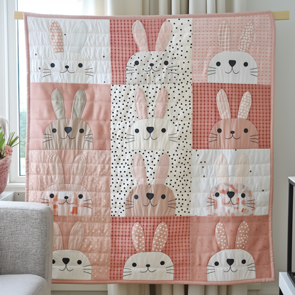 Adorable Bunny Patch Quilted Blanket