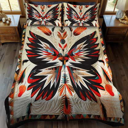 Adorable Butterfly 3-Piece Quilted Bedding Set
