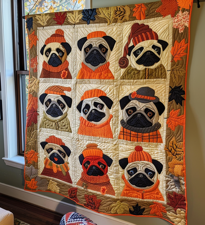 Pug Quilted Blanket