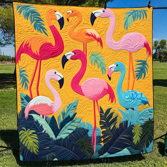 Adorable Flamingo Quilted Blanket