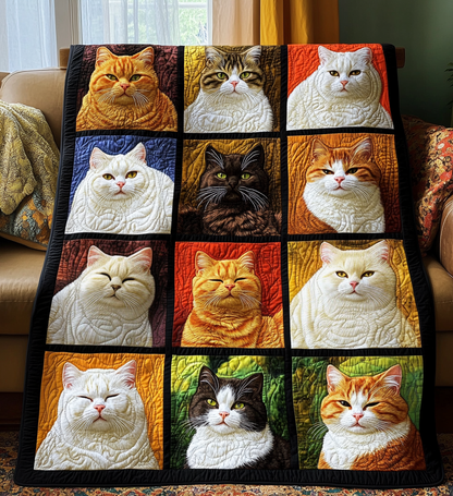 Adorable Kitten Quilted Blanket
