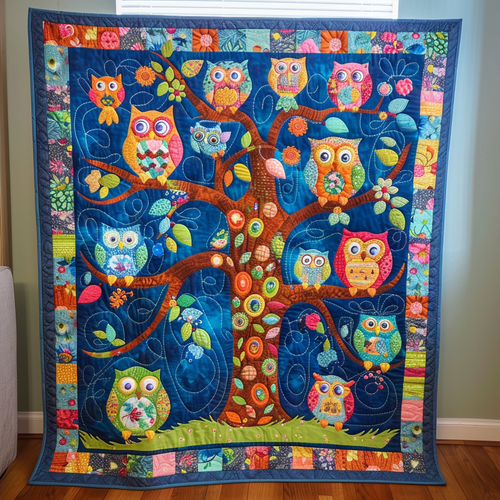 Adorable Owls Quilted Blanket