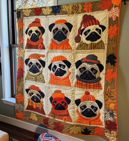 Pug Quilted Blanket