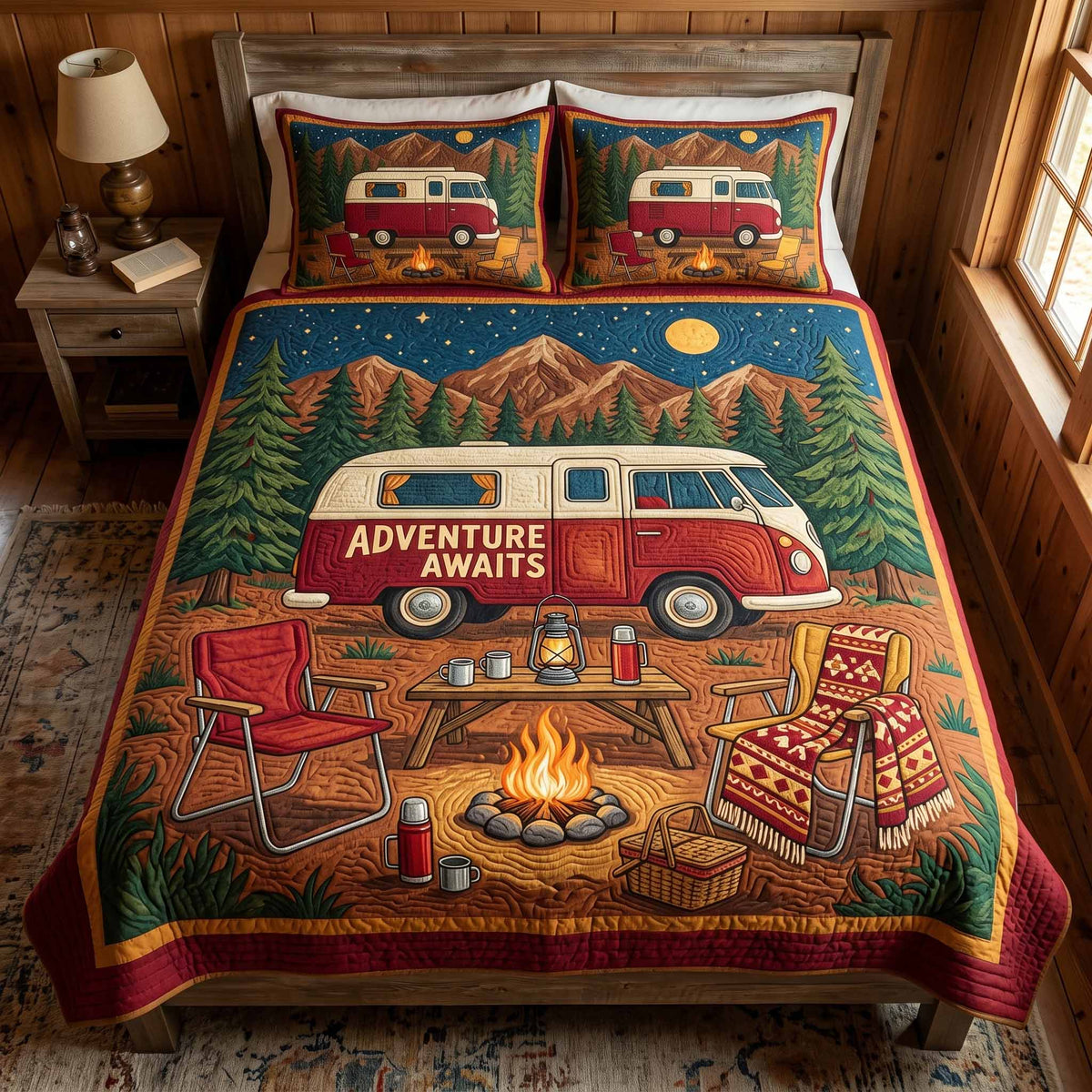 Camping 3-Piece Quilted Bedding Set