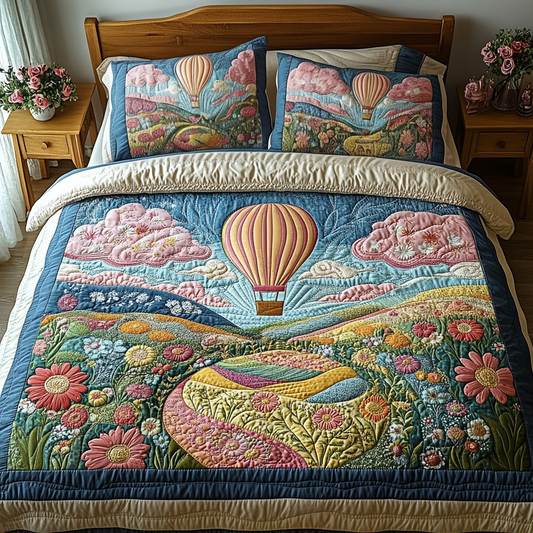 Aerial Majesty 3-Piece Quilted Bedding Set