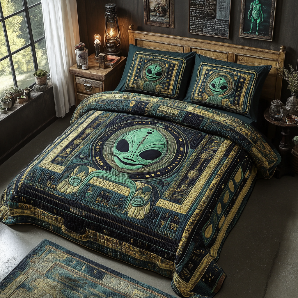 Alien 3-Piece Quilted Bedding Set