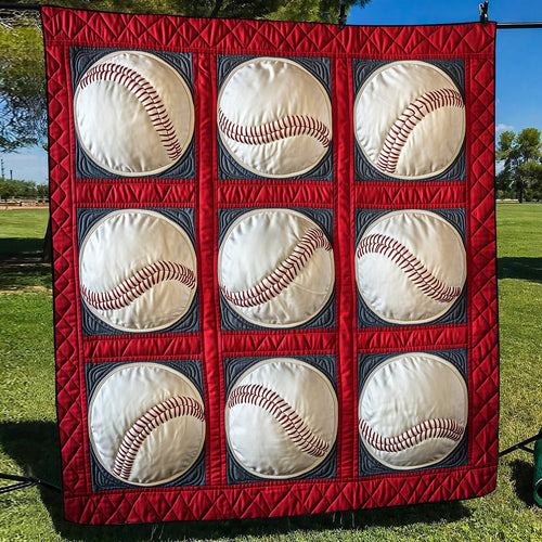 All-Star Baseball Quilted Blanket