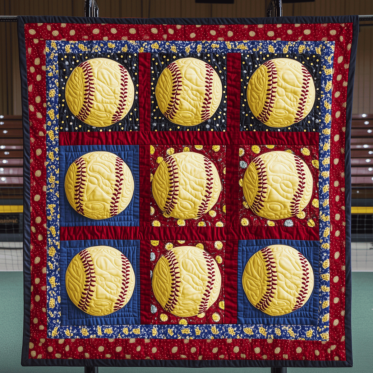 All-Star Softball Quilted Blanket