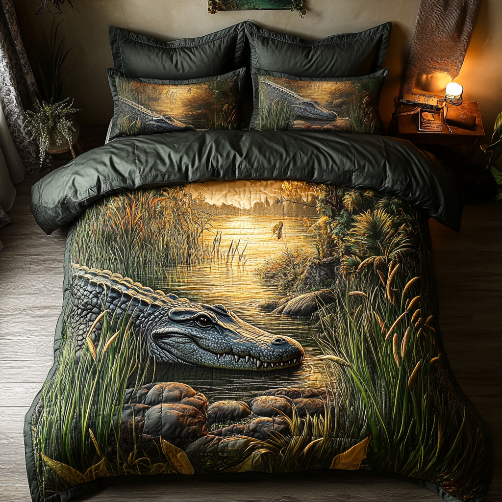 Alligator River 3-Piece Quilted Bedding Set