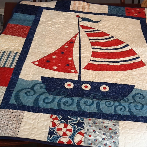 American Boat Quilted Blanket