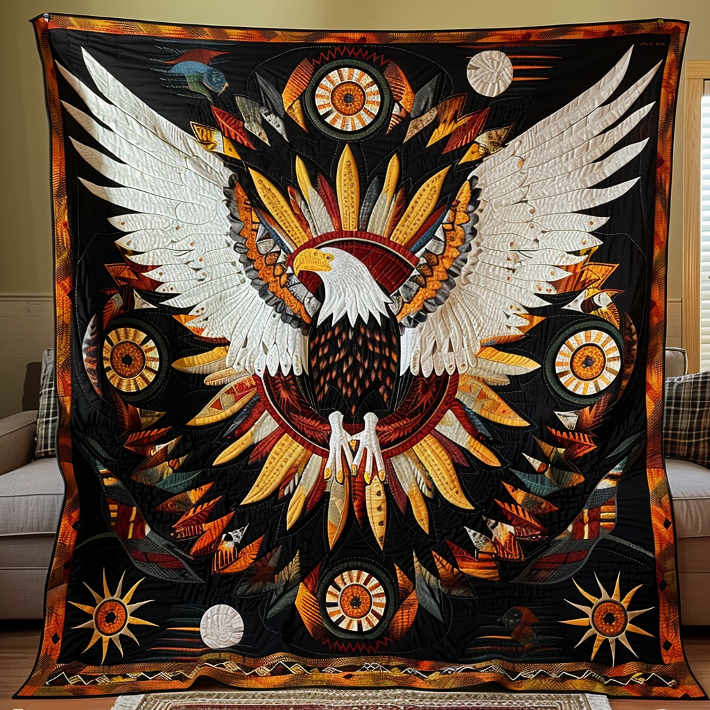 American Eagle Ceremonial Quilted Blanket