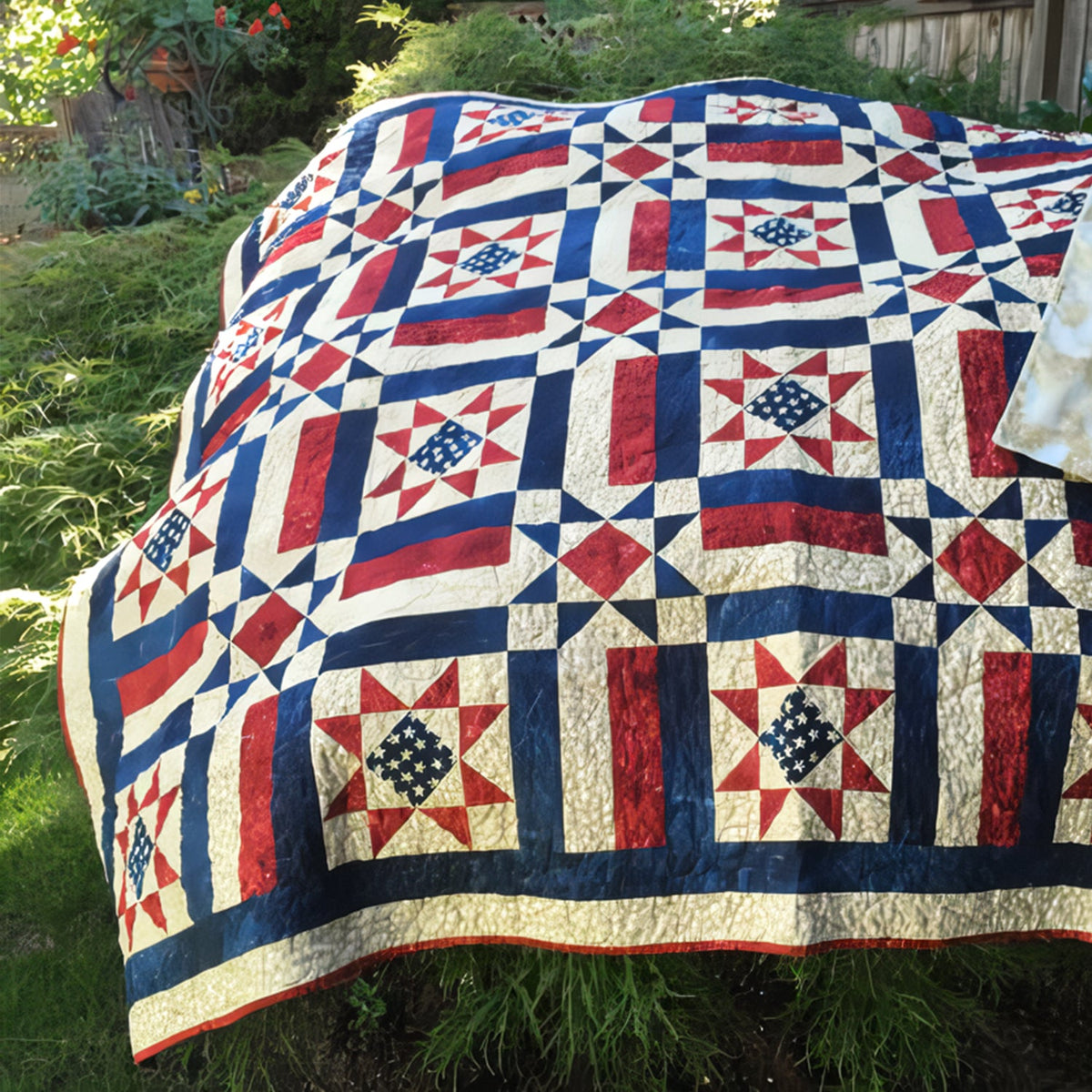 American Patchwork Quilted Blanket