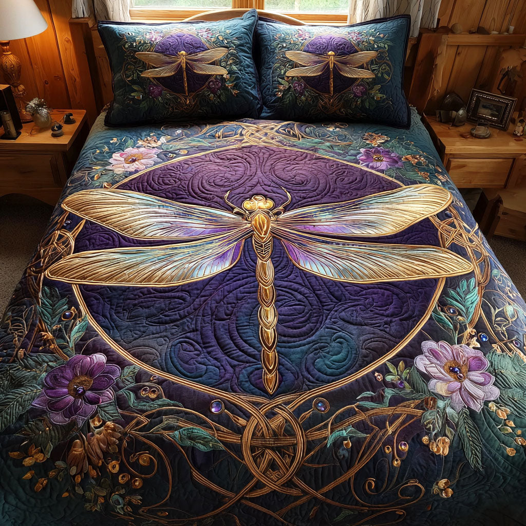 Amethyst Dawn 3-Piece Quilted Bedding Set