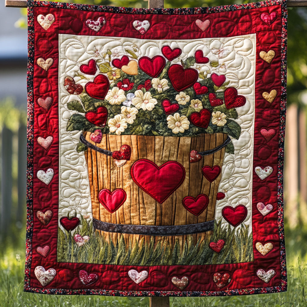 Amour Blossoms Quilted Blanket
