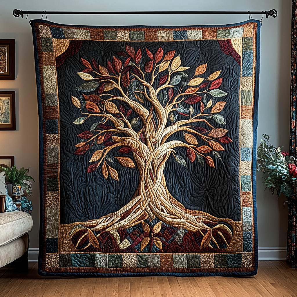 Ancient Wisdom Quilted Blanket