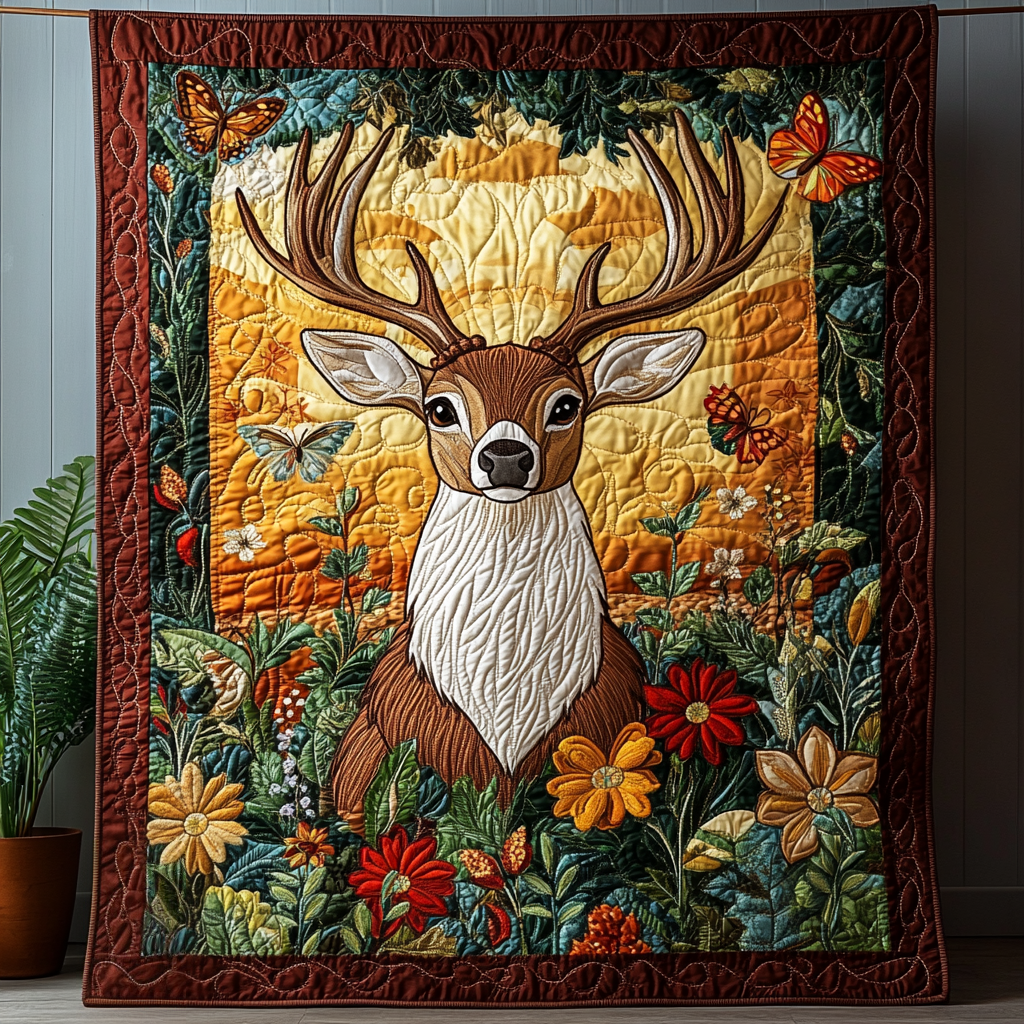 Antler Charm Quilted Blanket