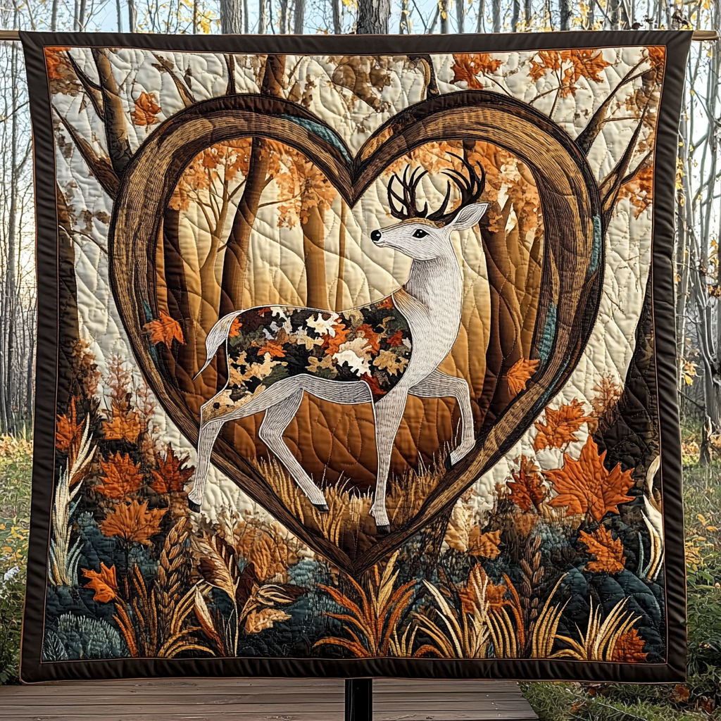 Antler Elegance Quilted Blanket