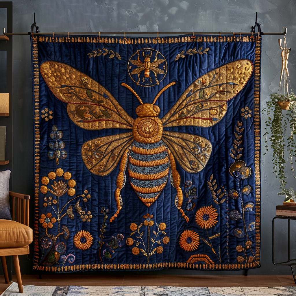 Apiary Artistry Quilted Blanket