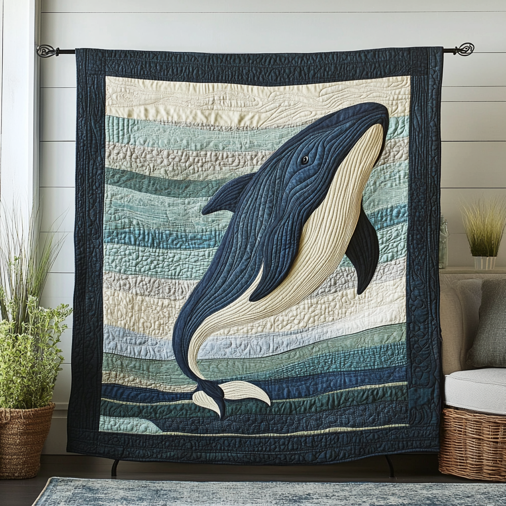Aqua Drifter Quilted Blanket