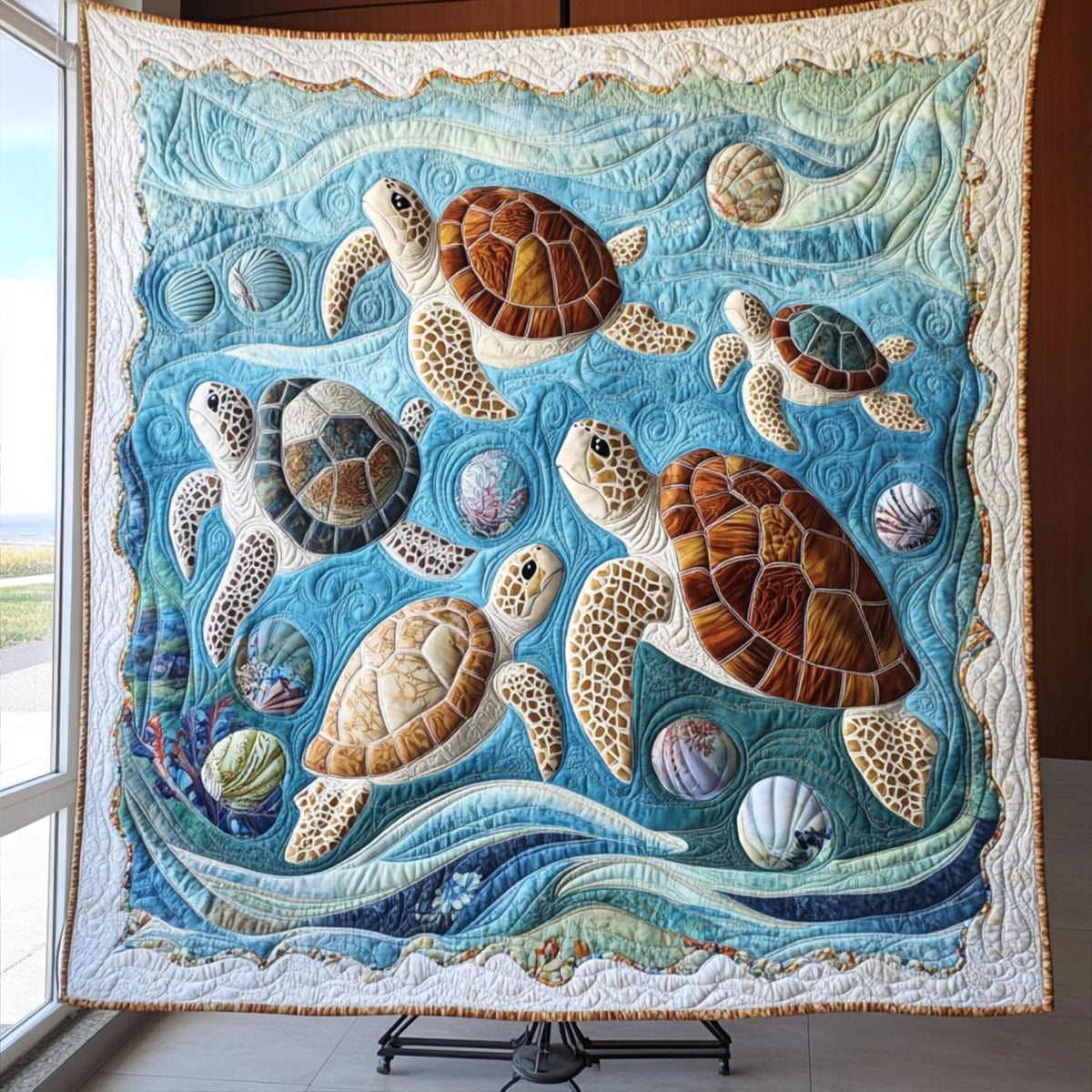 Aqua Voyager Quilted Blanket