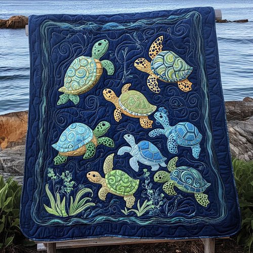 Aquatic Ambiance Quilted Blanket
