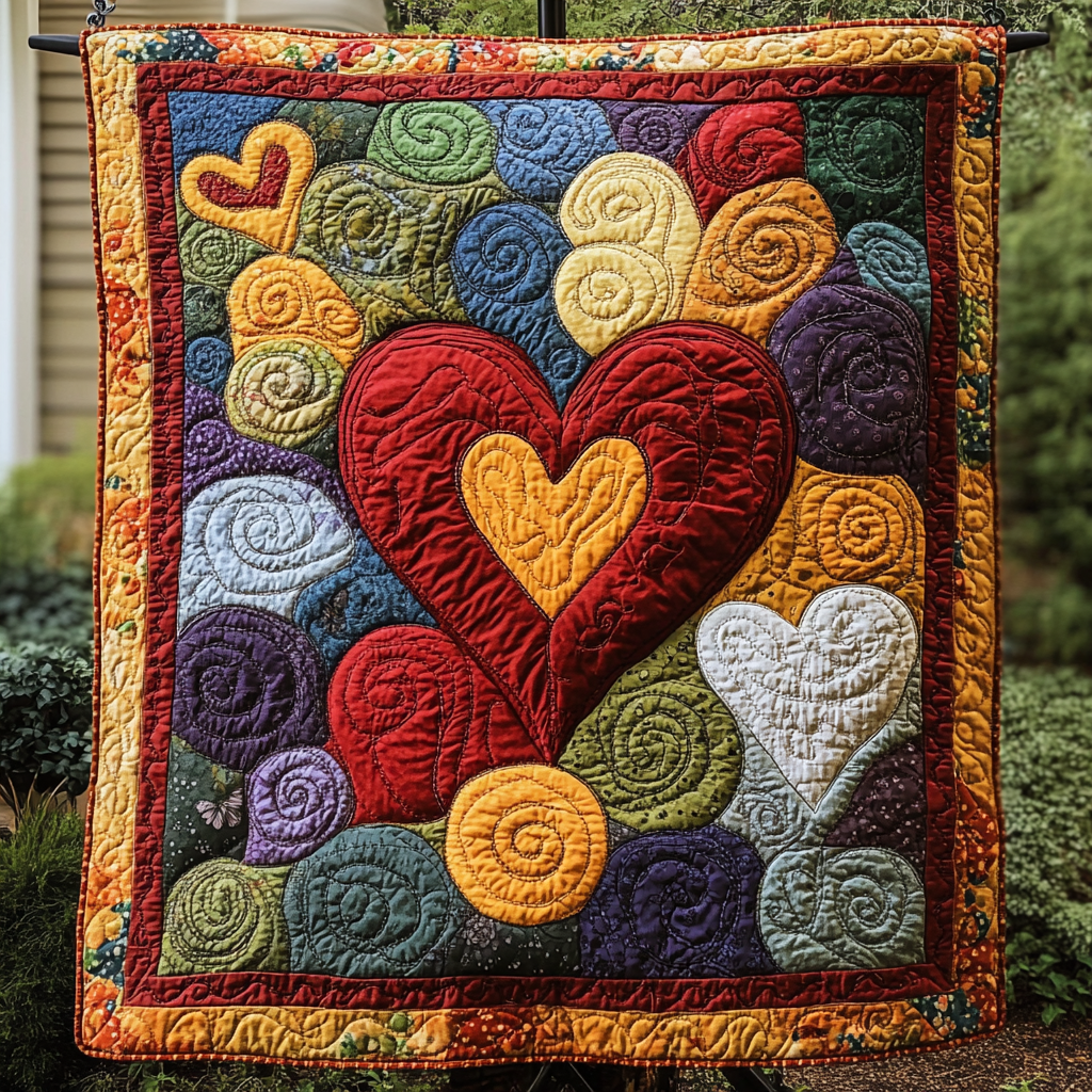 Aurora Love Quilted Blanket