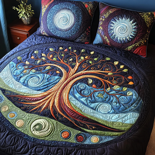 Aurora Roots 3-Piece Quilted Bedding Set