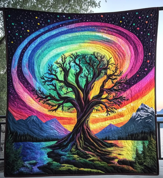 Aurora Tree Of Dreams Quilted Blanket