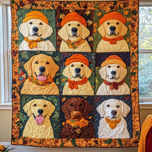 Autumn Gold Harvest Quilted Blanket