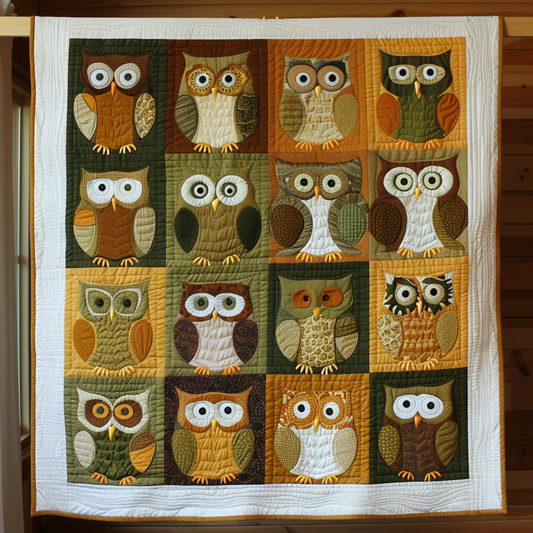 Autumn Owls Quilted Blanket