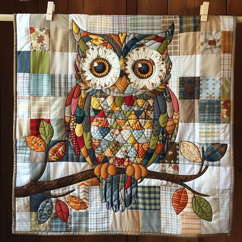 Autumn Patch Owl Quilted Blanket
