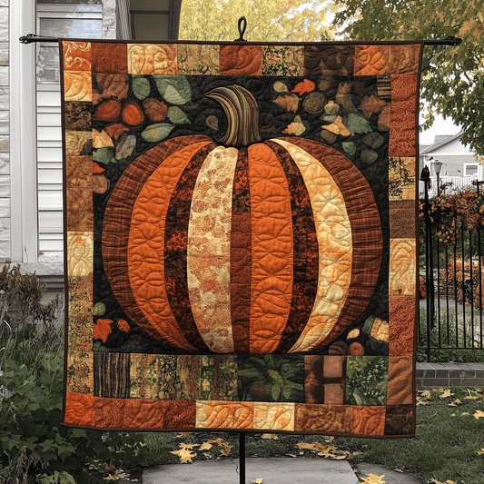 Autumn Pumpkin Quilted Blanket