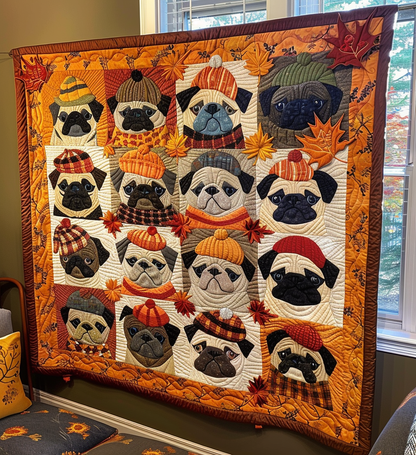 Pug Quilted Blanket