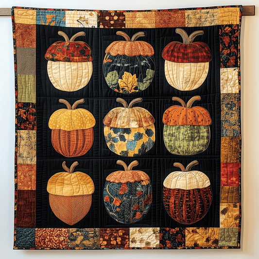 Autumn Acorn Quilted Blanket