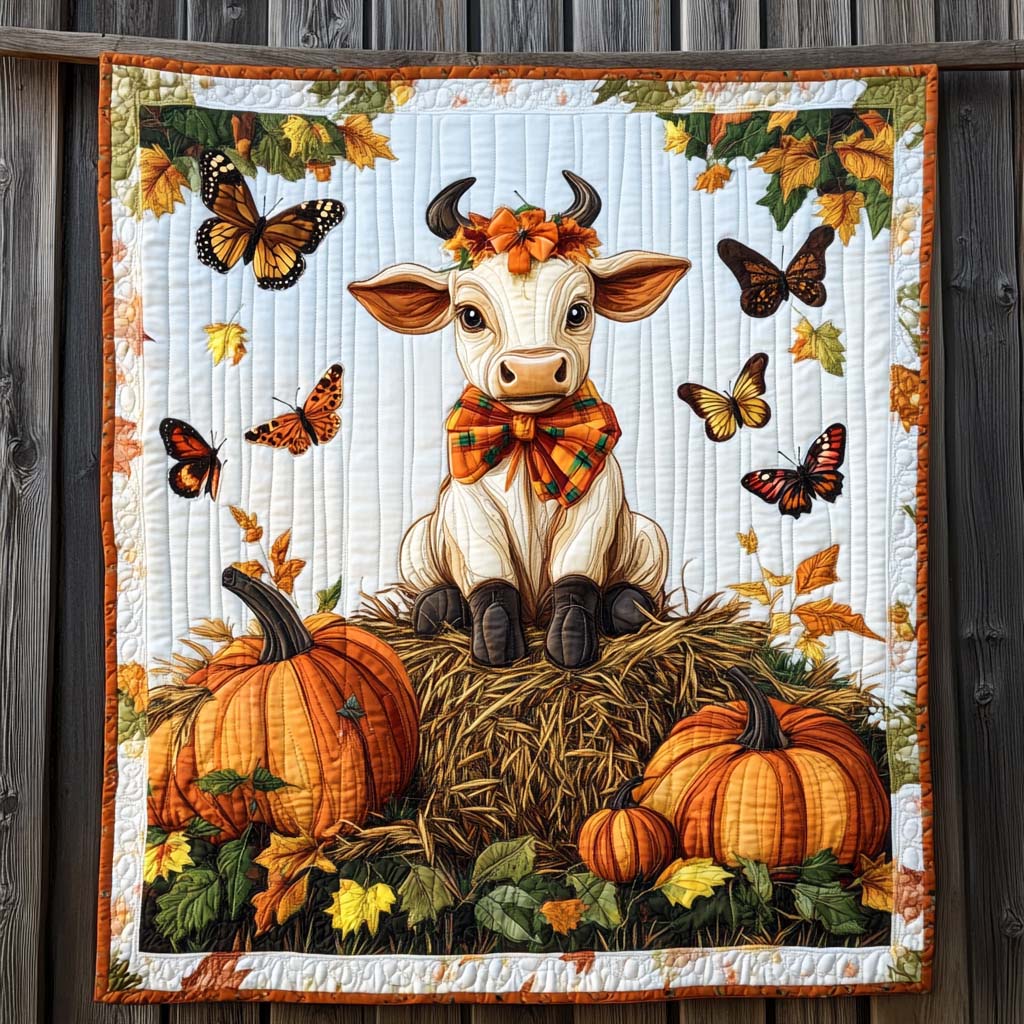 Autumn Butterflies Quilted Blanket