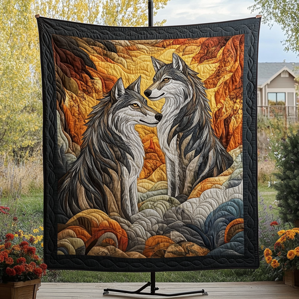 Autumn Embrace Quilted Blanket