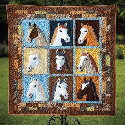 Autumn Equine Quilted Blanket