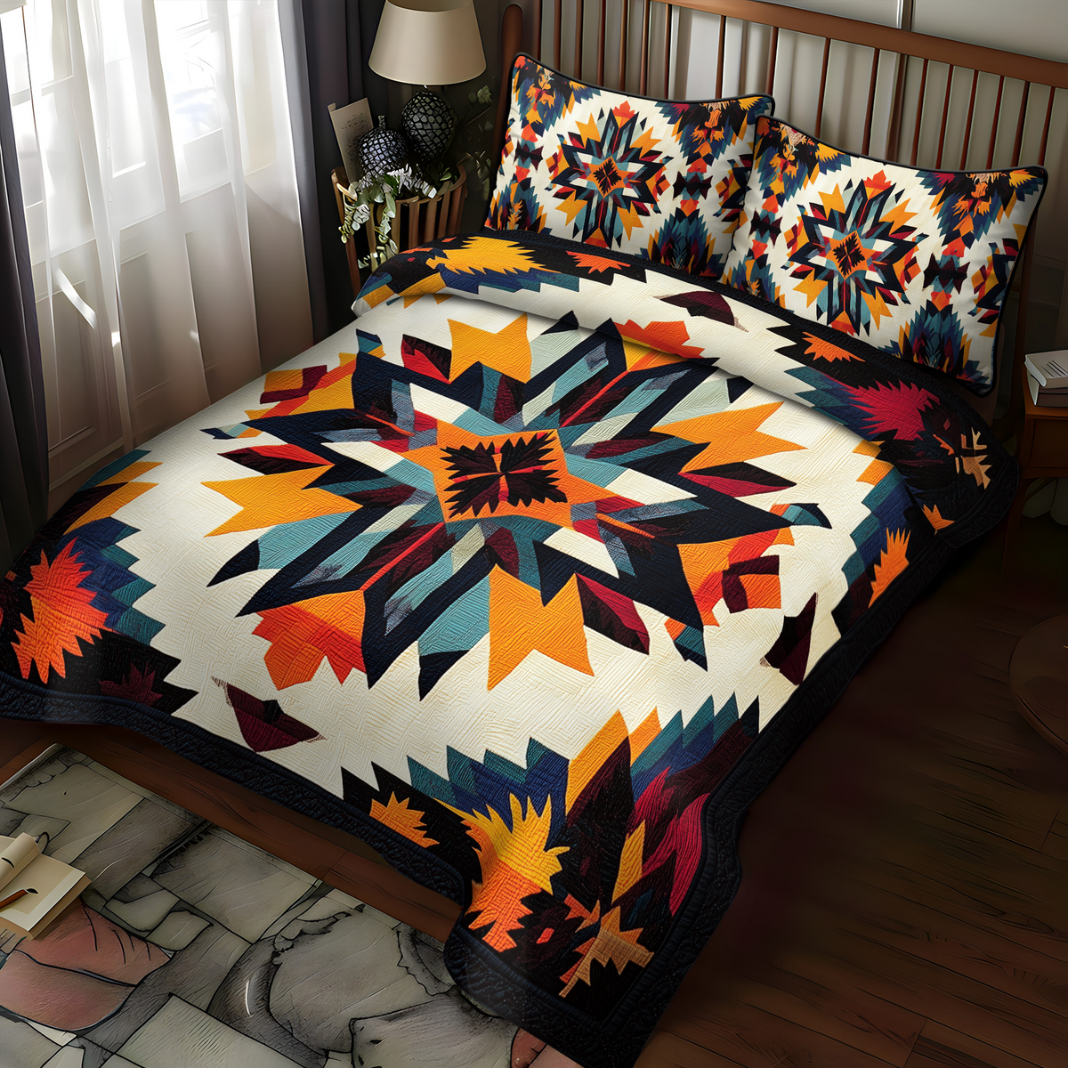 Autumn Fire 3-Piece Quilted Bedding Set