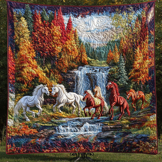 Autumn Gallop Quilted Blanket